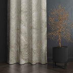 Accra Geometric Design Zari Work Embrodiery Jaquard Curtain - Light Grey
