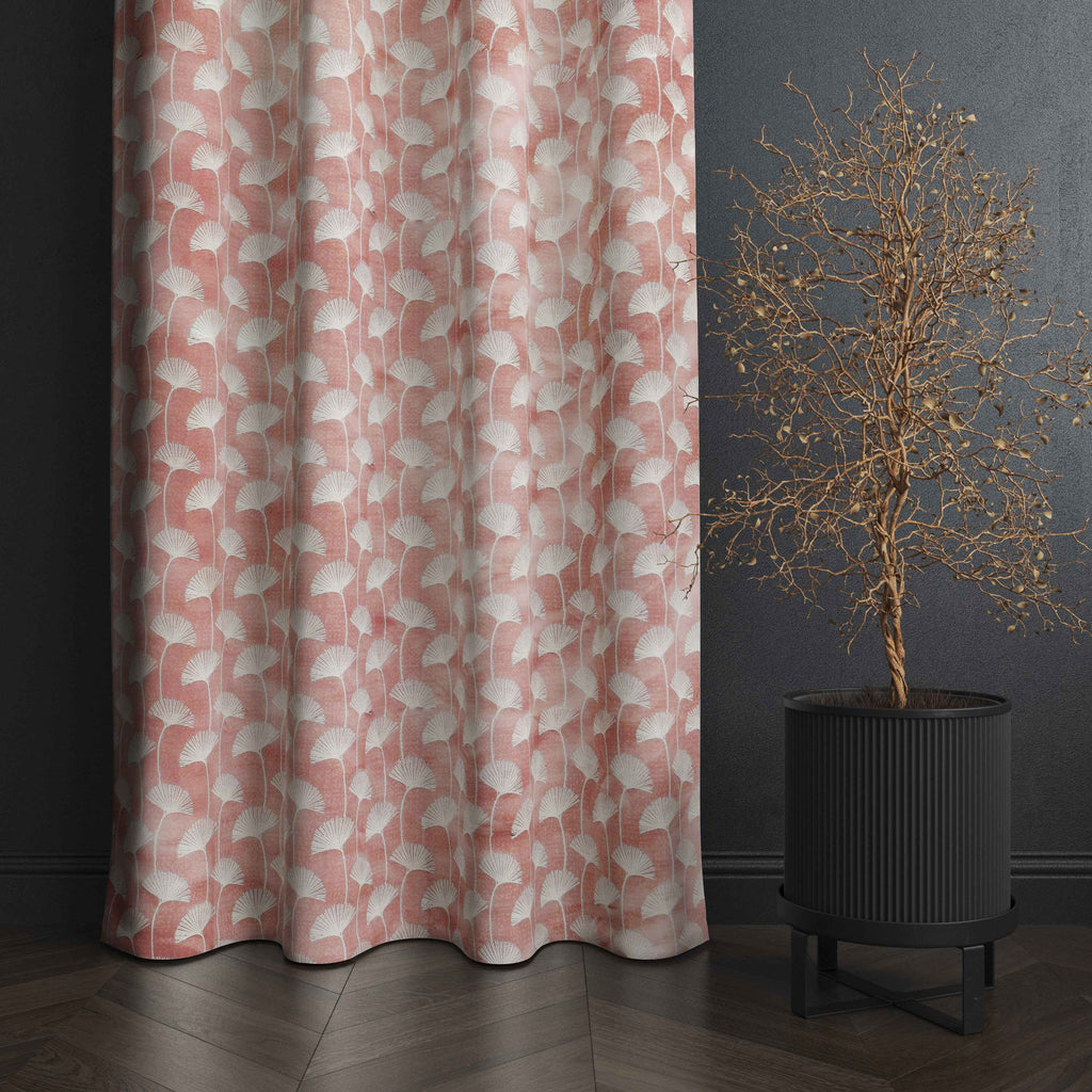 Accra  Floral Design Zari Work Embrodiery Jaquard Curtain - Light Pink