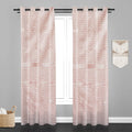 Accra Geometric Design Zari Work Embrodiery Jaquard Curtain - Light Pink