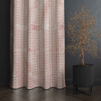 Accra Geometric Design Zari Work Embrodiery Jaquard Curtain - Light Pink