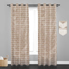 Accra  Leaf Design Zari Work Embrodiery Jaquard Curtain - Light Beige