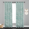 Accra  Leaf Design Zari Work Embrodiery Jaquard Curtain - Firozi
