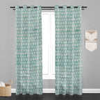 Accra  Leaf Design Zari Work Embrodiery Jaquard Curtain - Firozi