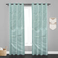 Accra Geometric Design Zari Work Embrodiery Jaquard Curtain - Firozi