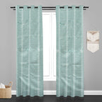 Accra Geometric Design Zari Work Embrodiery Jaquard Curtain - Firozi