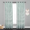 Accra Geometric Design Zari Work Embrodiery Jaquard Curtain - Firozi