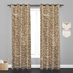 Accra Small Leaf  Design Zari Work Embrodiery Jaquard Curtain - Beige