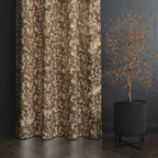 Accra Small Leaf  Design Zari Work Embrodiery Jaquard Curtain - Beige