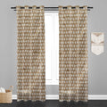 Accra  Leaf Design Zari Work Embrodiery Jaquard Curtain - Beige