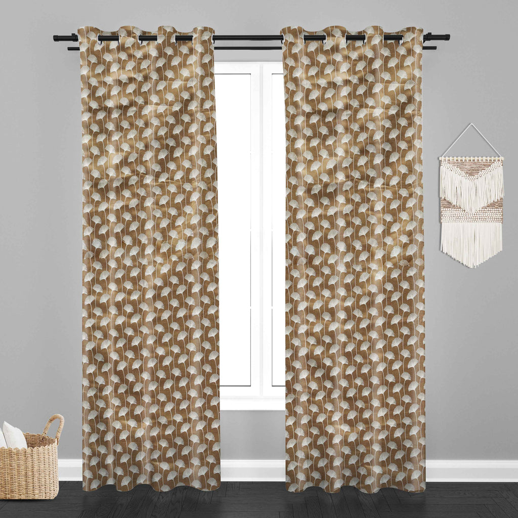 Accra  Floral Design Zari Work Embrodiery Jaquard Curtain - Beige