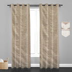 Accra Geometric Design Zari Work Embrodiery Jaquard Curtain - Beige
