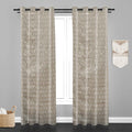 Accra  Leaf Design Zari Work Embrodiery Jaquard Curtain - Cream