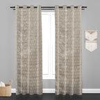 Accra  Leaf Design Zari Work Embrodiery Jaquard Curtain - Cream
