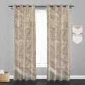 Accra Geometric Design Zari Work Embrodiery Jaquard Curtain - Beige