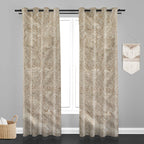 Accra Geometric Design Zari Work Embrodiery Jaquard Curtain - Beige