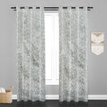 Accra Small Leaf  Design Zari Work Embrodiery Jaquard Curtain - Tan