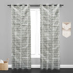 Accra  Leaf Design Zari Work Embrodiery Jaquard Curtain - Tan
