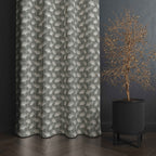 Accra  Floral Design Zari Work Embrodiery Jaquard Curtain - Tan