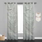 Accra Geometric Design Zari Work Embrodiery Jaquard Curtain - Tan