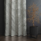 Accra Geometric Design Zari Work Embrodiery Jaquard Curtain - Tan
