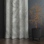 Accra Geometric Design Zari Work Embrodiery Jaquard Curtain - Tan