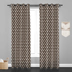 Accra  Floral Design Zari Work Embrodiery Jaquard Curtain - Brown