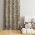 Accra  Floral Design Zari Work Embrodiery Jaquard Curtain - Cream