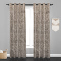 Accra Geometric Design Zari Work Embrodiery Jaquard Curtain - Brown