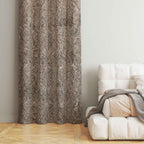 Accra Geometric Design Zari Work Embrodiery Jaquard Curtain - Brown