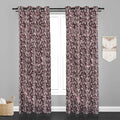 Accra Small Leaf  Design Zari Work Embrodiery Jaquard Curtain - Purple
