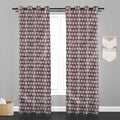 Accra  Leaf Design Zari Work Embrodiery Jaquard Curtain - Purple