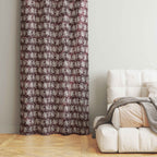 Accra  Leaf Design Zari Work Embrodiery Jaquard Curtain - Purple