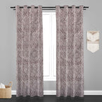 Accra Geometric Design Zari Work Embrodiery Jaquard Curtain - Purple