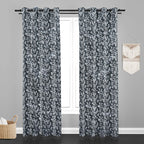 Accra Small Leaf  Design Zari Work Embrodiery Jaquard Curtain - Dark Grey
