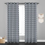 Accra  Floral Design Zari Work Embrodiery Jaquard Curtain - Dark Grey