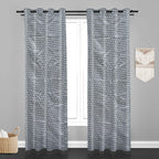 Accra Geometric Design Zari Work Embrodiery Jaquard Curtain - Dark Grey