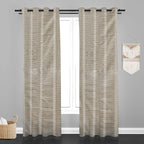 Accra Geometric Design Zari Work Embrodiery Jaquard Curtain - Cream