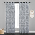 Accra Geometric Design Zari Work Embrodiery Jaquard Curtain - Dark Grey