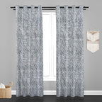 Accra Geometric Design Zari Work Embrodiery Jaquard Curtain - Dark Grey
