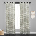 Accra  Floral Design Zari Work Embrodiery Jaquard Curtain - Light Grey