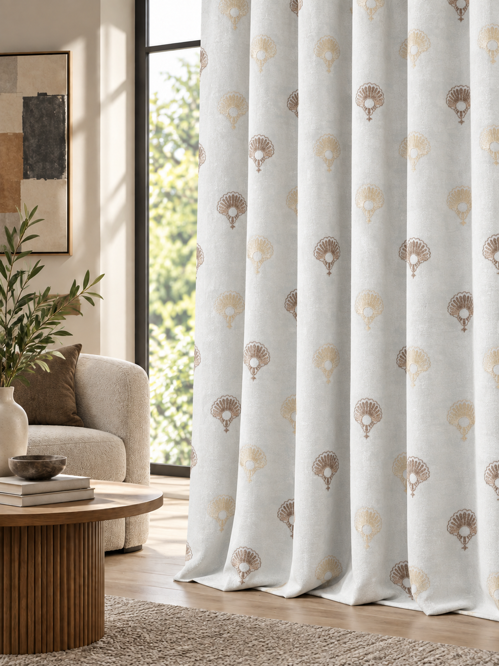 Ador Taupe Marble Curtain Collection