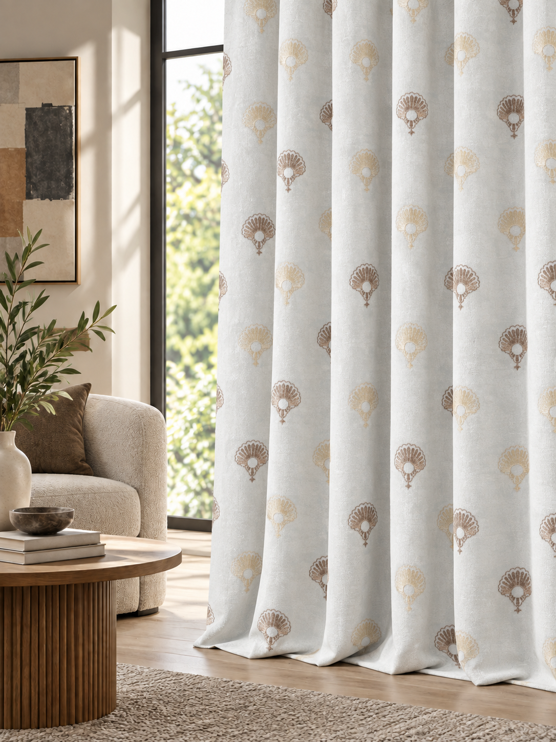 Ador Taupe Marble Curtain Collection