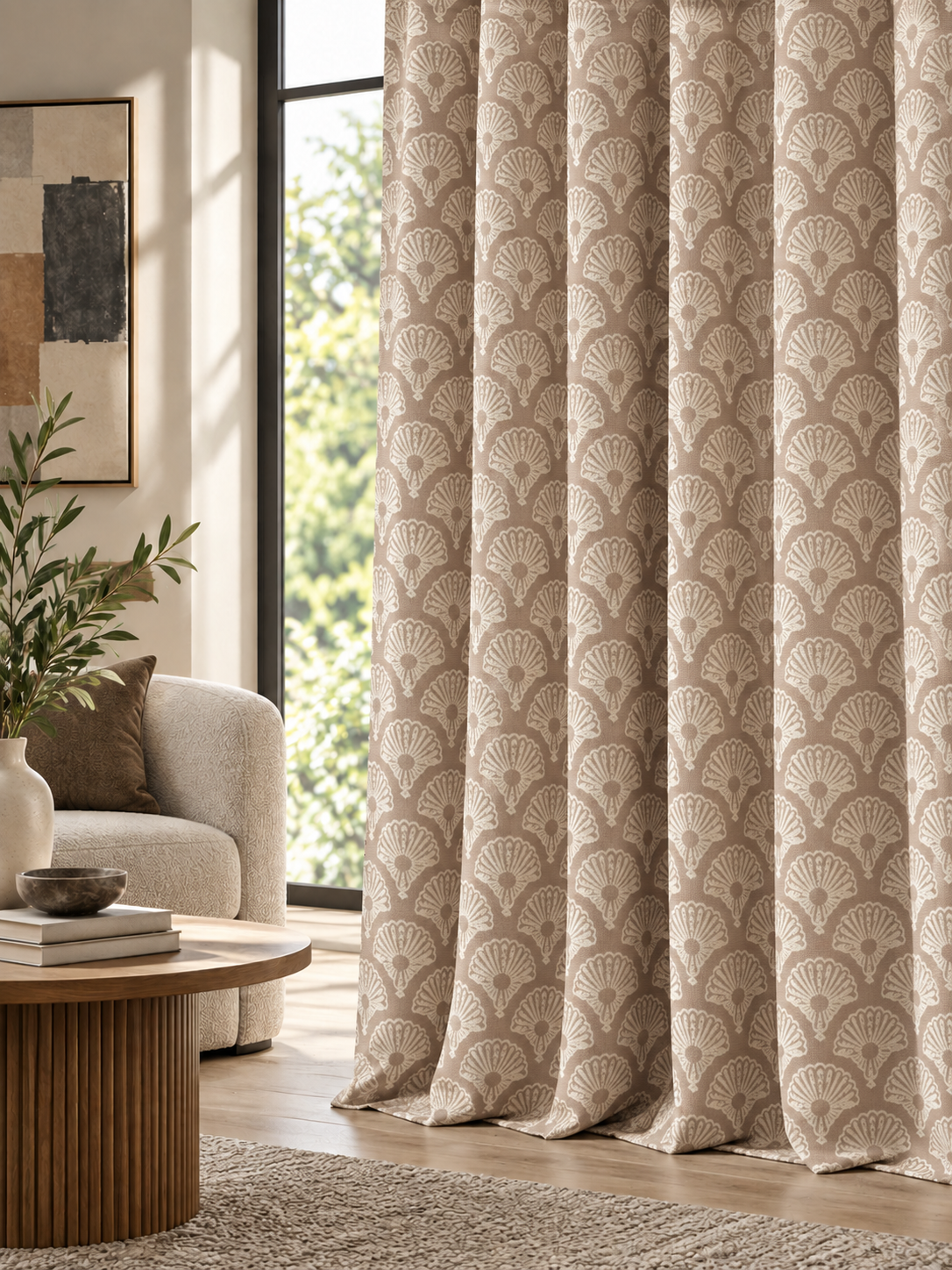 Ador Taupe Marble Curtain Collection