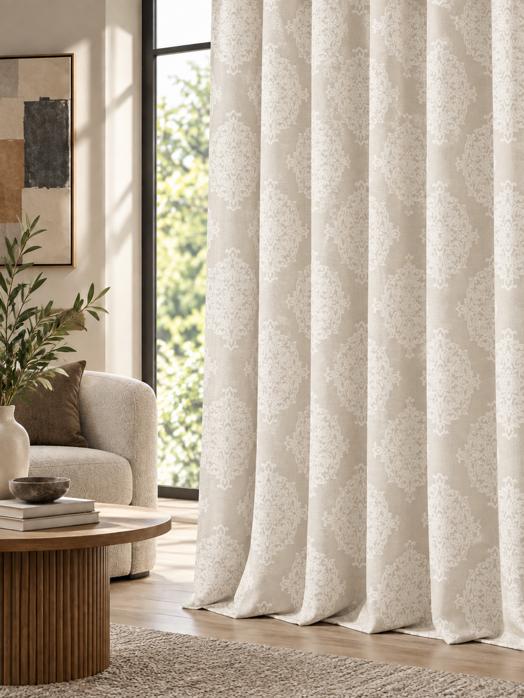 Ador Taupe Marble Curtain Collection
