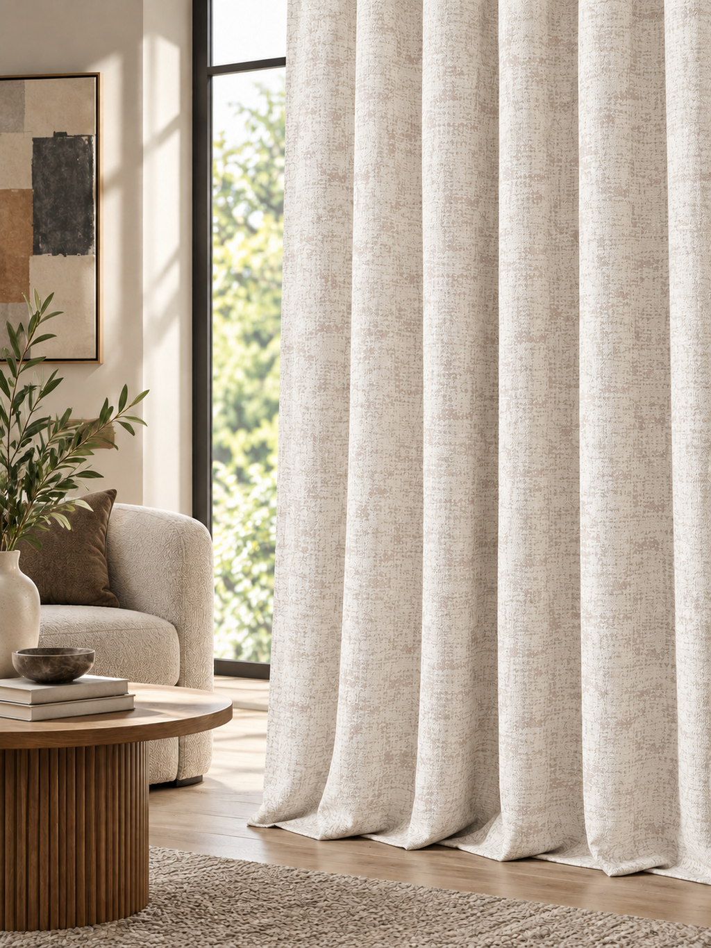 Ador Taupe Marble Curtain Collection