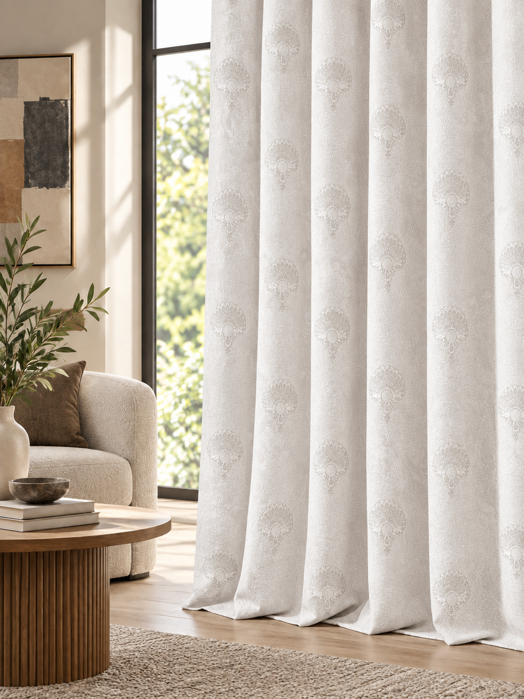 Ador Taupe Marble Curtain Collection