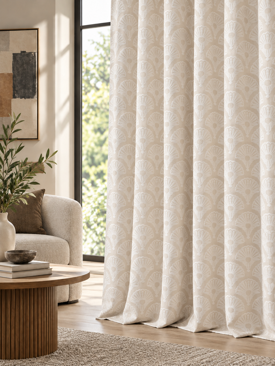 Ador Taupe Marble Curtain Collection