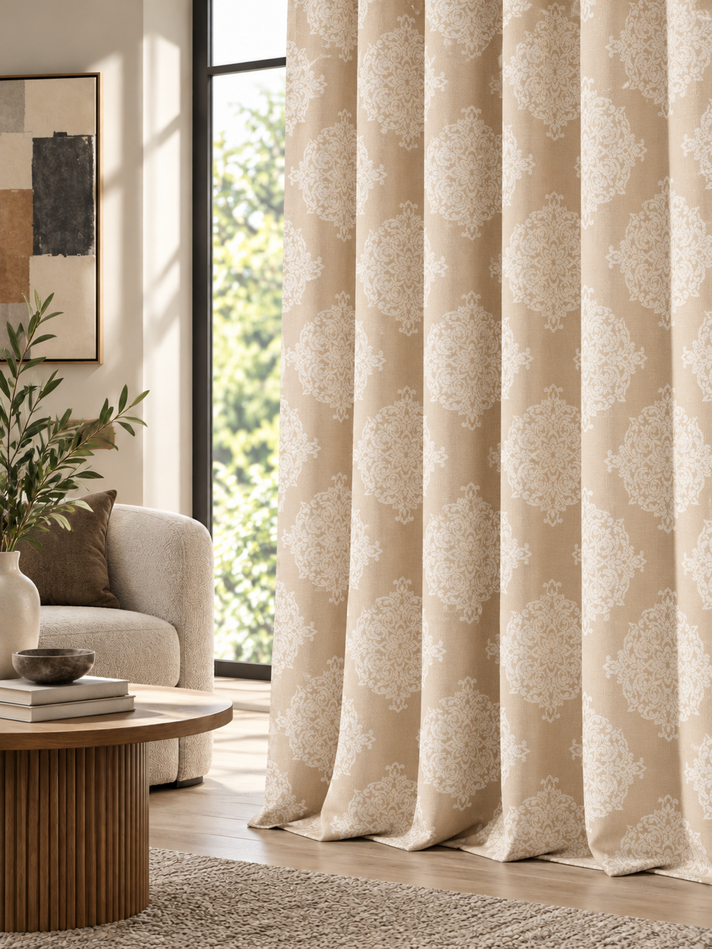 Ador Taupe Marble Curtain Collection