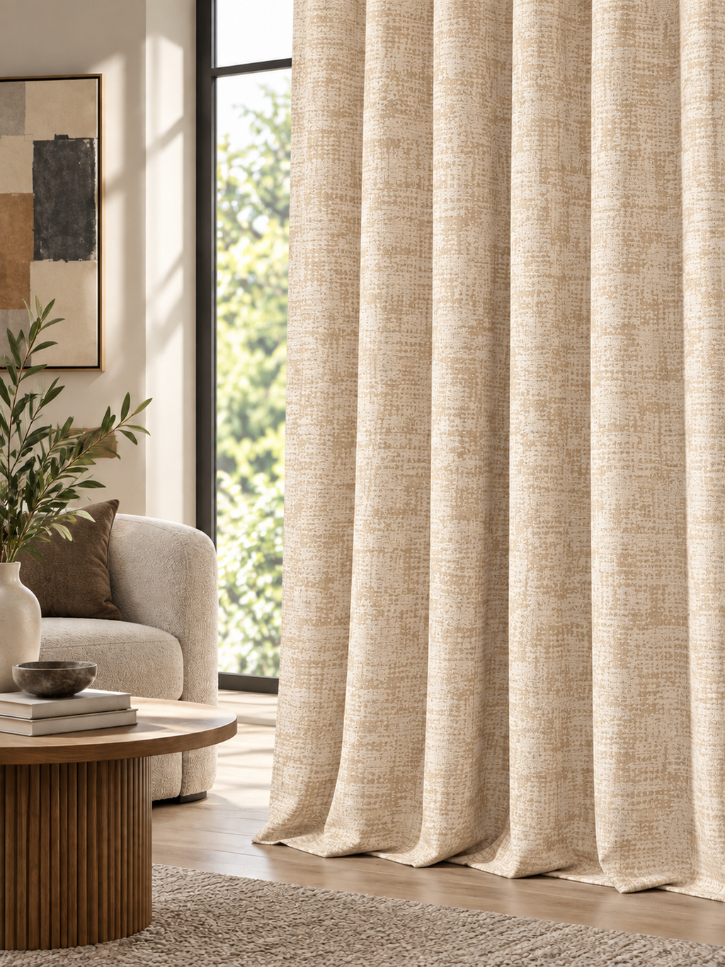 Ador Taupe Marble Curtain Collection
