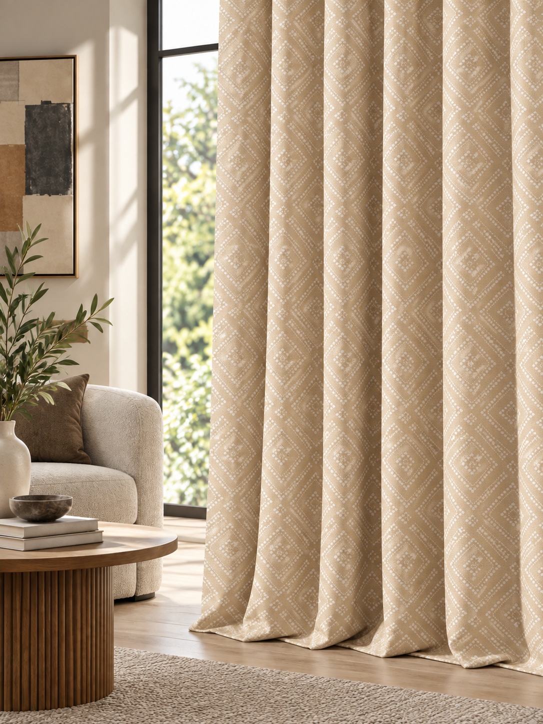 Ador Taupe Marble Curtain Collection